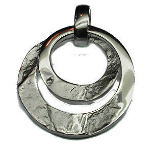 Double Silver Swirl Pendant