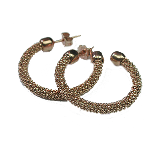 Rose Gold Mesh Hoop Earrings